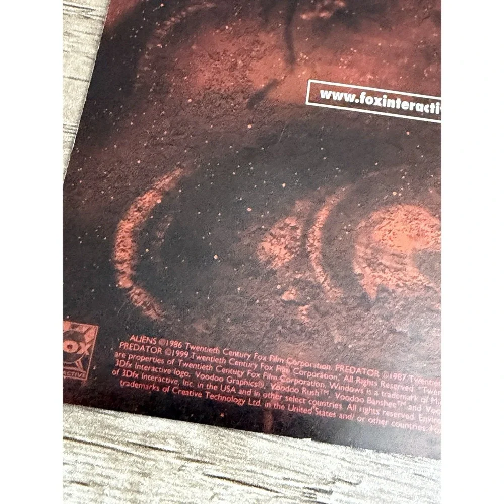 Aliens Versus‎ Predator PC Game Cover Manual Only 1999